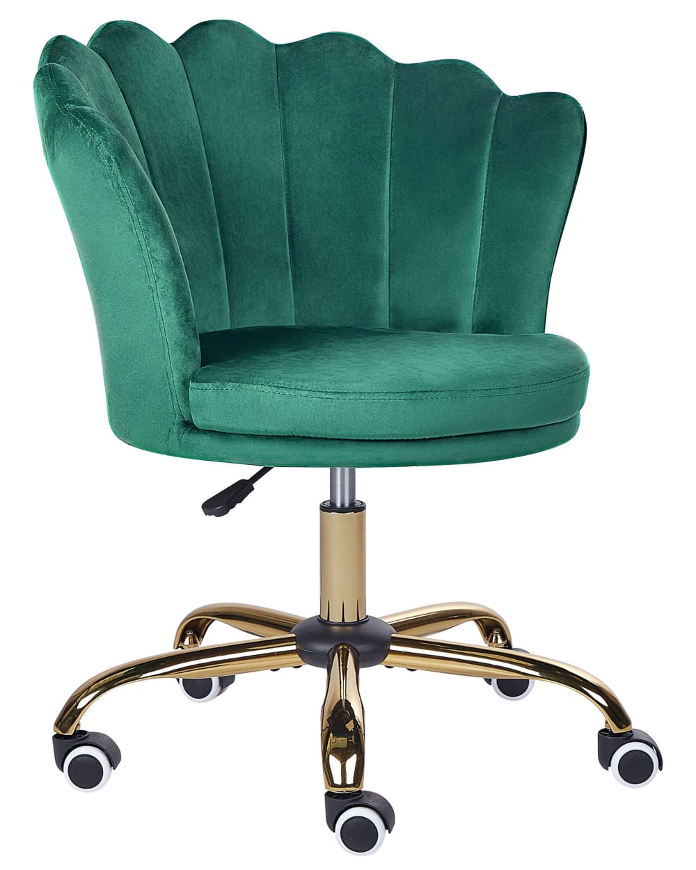 Beliani Schreibtischstuhl aus Stoff 79-89 cm, grün style classic chic - Samt
