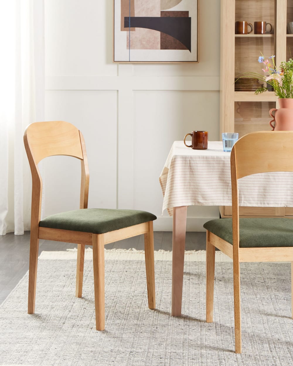 Lot de 2 chaises de salle à manger en bois marron 44x90cm