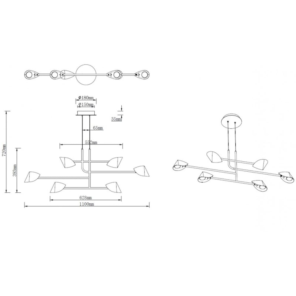 Suspension en métal blanc — vue 3