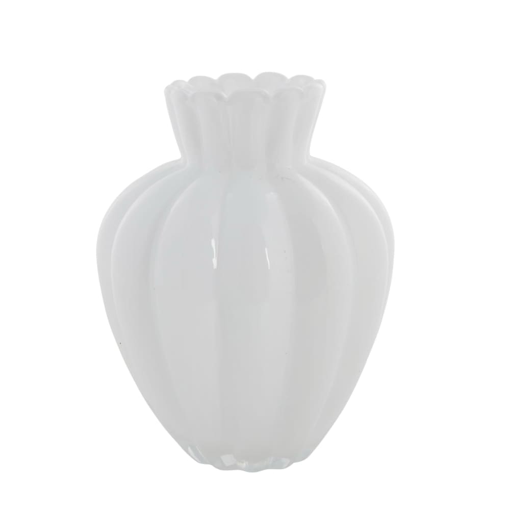 LENE BJERRE Vase Anais 22X22X28 cm - Verre - 3 kg - Blanc - Marque : Lene Bjerre - Sublime vase pour une décoration rafinée et intemporelle.