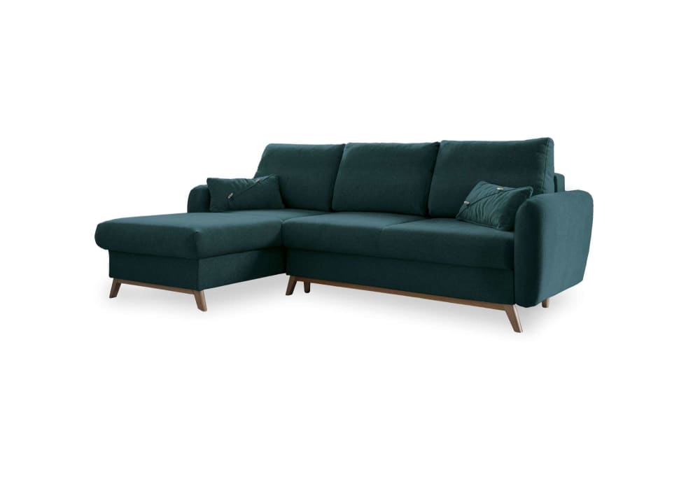 Canapé d'angle 4pl convertible, - turquoise