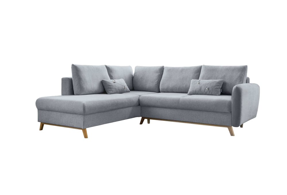 Canapé d'angle 6pl convertible, - clair