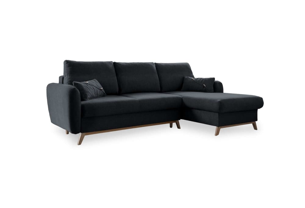 Canapé d'angle 4pl convertible, gris foncé