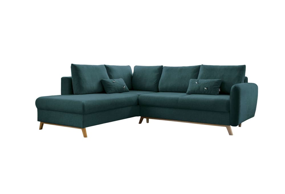 Canapé d'angle 6pl convertible, - turquoise