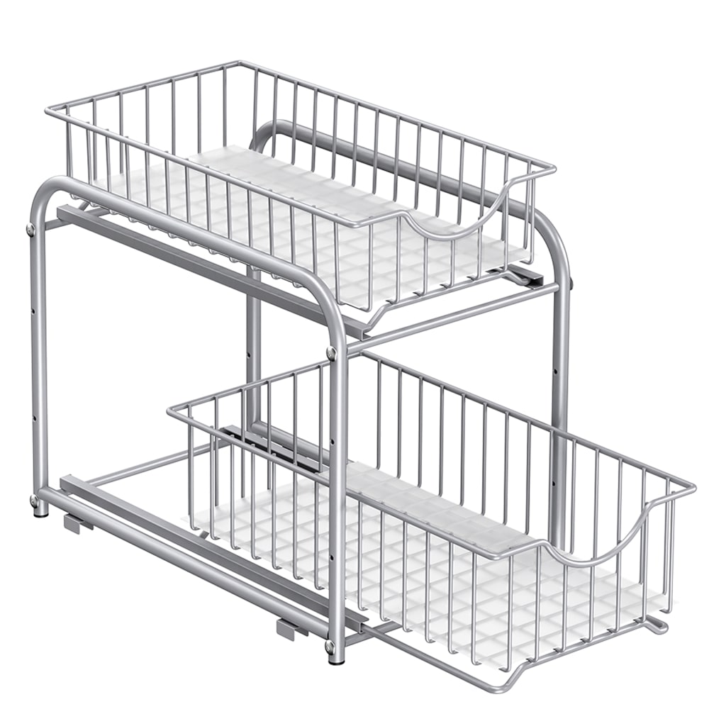 Egouttoirs sous évier 2 niveaux acier argent