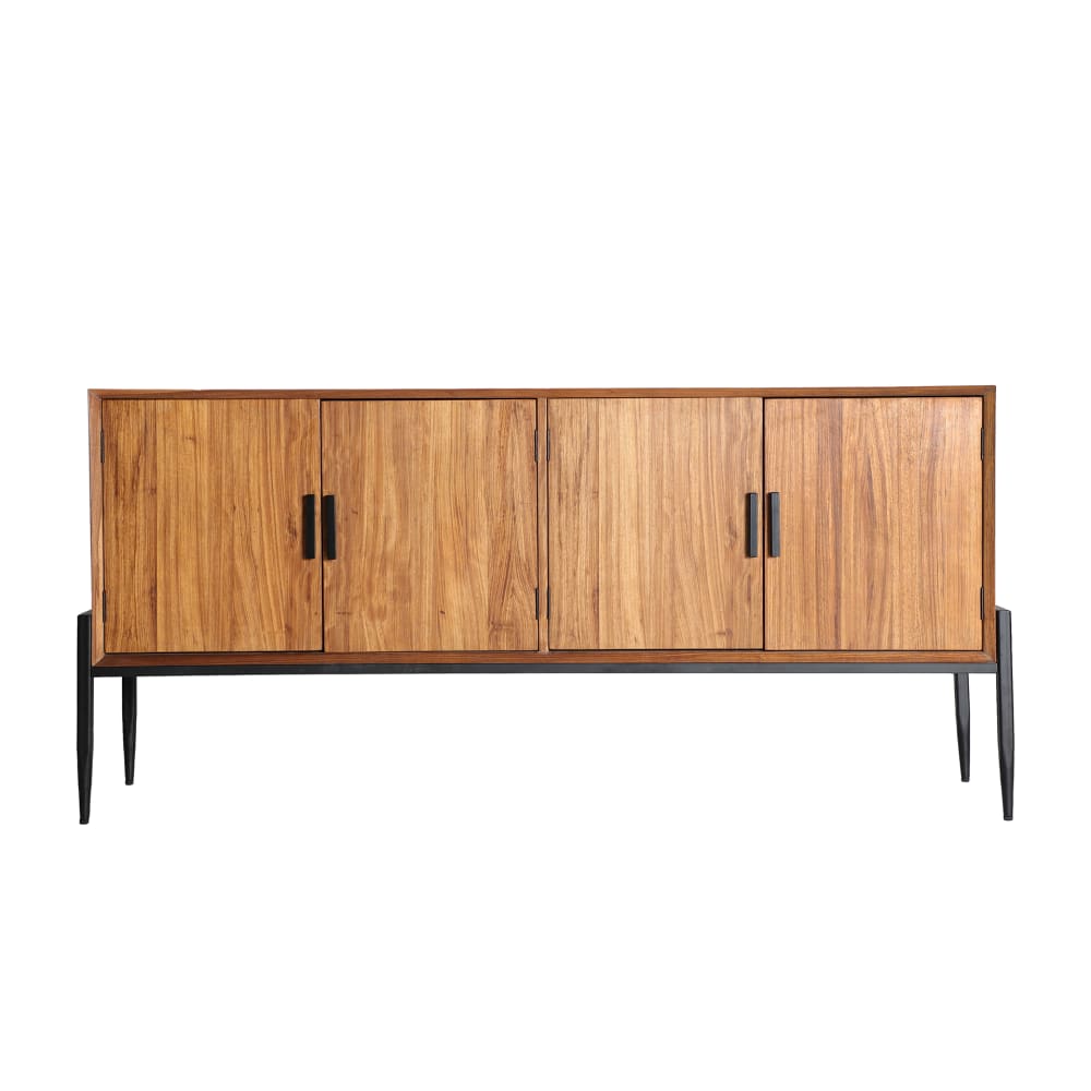 Buffet en bois de sapin marron 180x40x85 cm