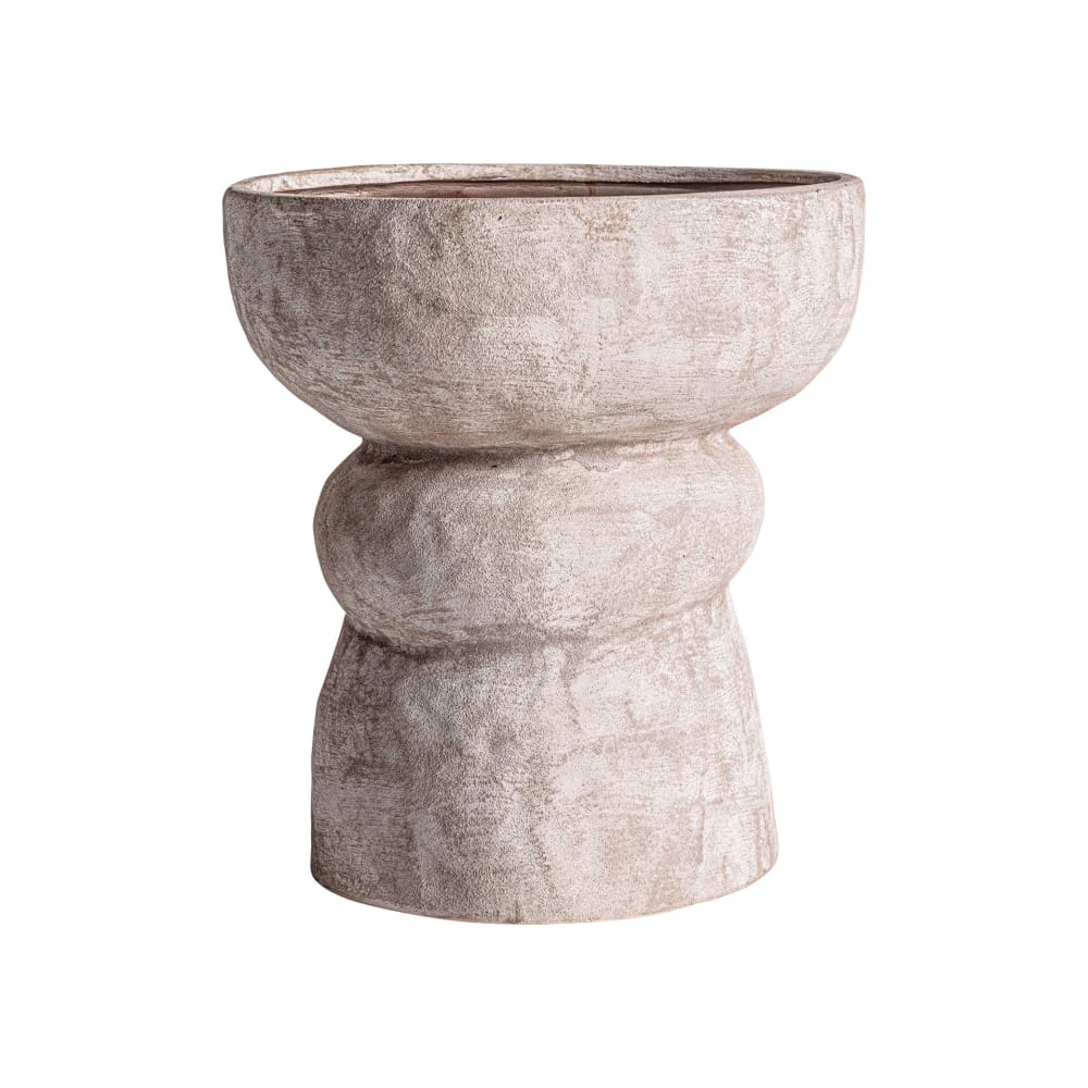 Vase en céramique beige 34x34x38 cm