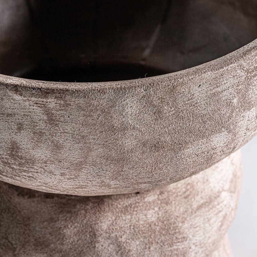 Vase en céramique beige 34x34x38 cm - Maisons du Monde