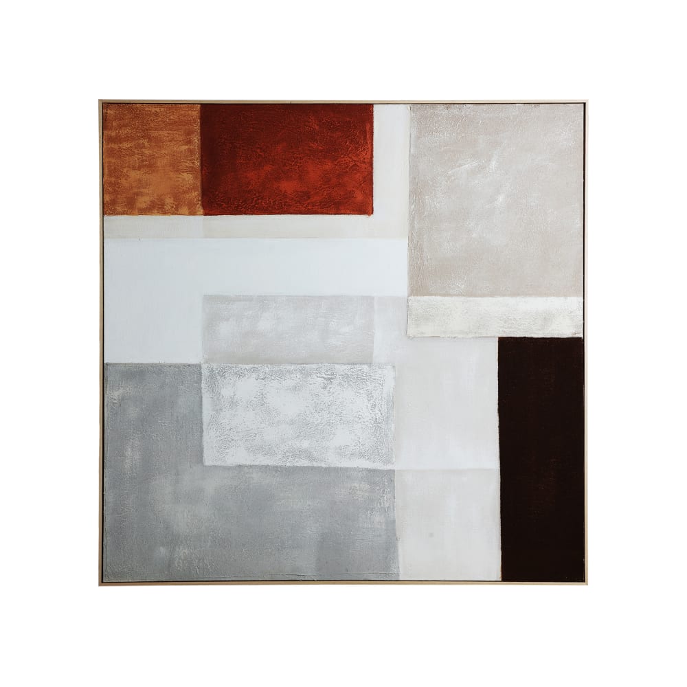 Tableau en toile imprimée beige  140x4x140 cm