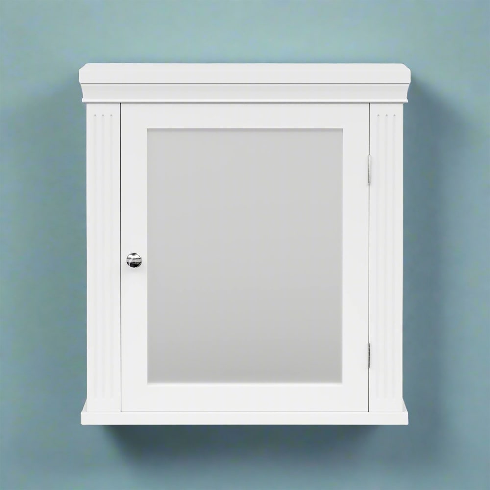Armoire de salle de bain en effet bois blanc avec étagères - Maisons du Monde