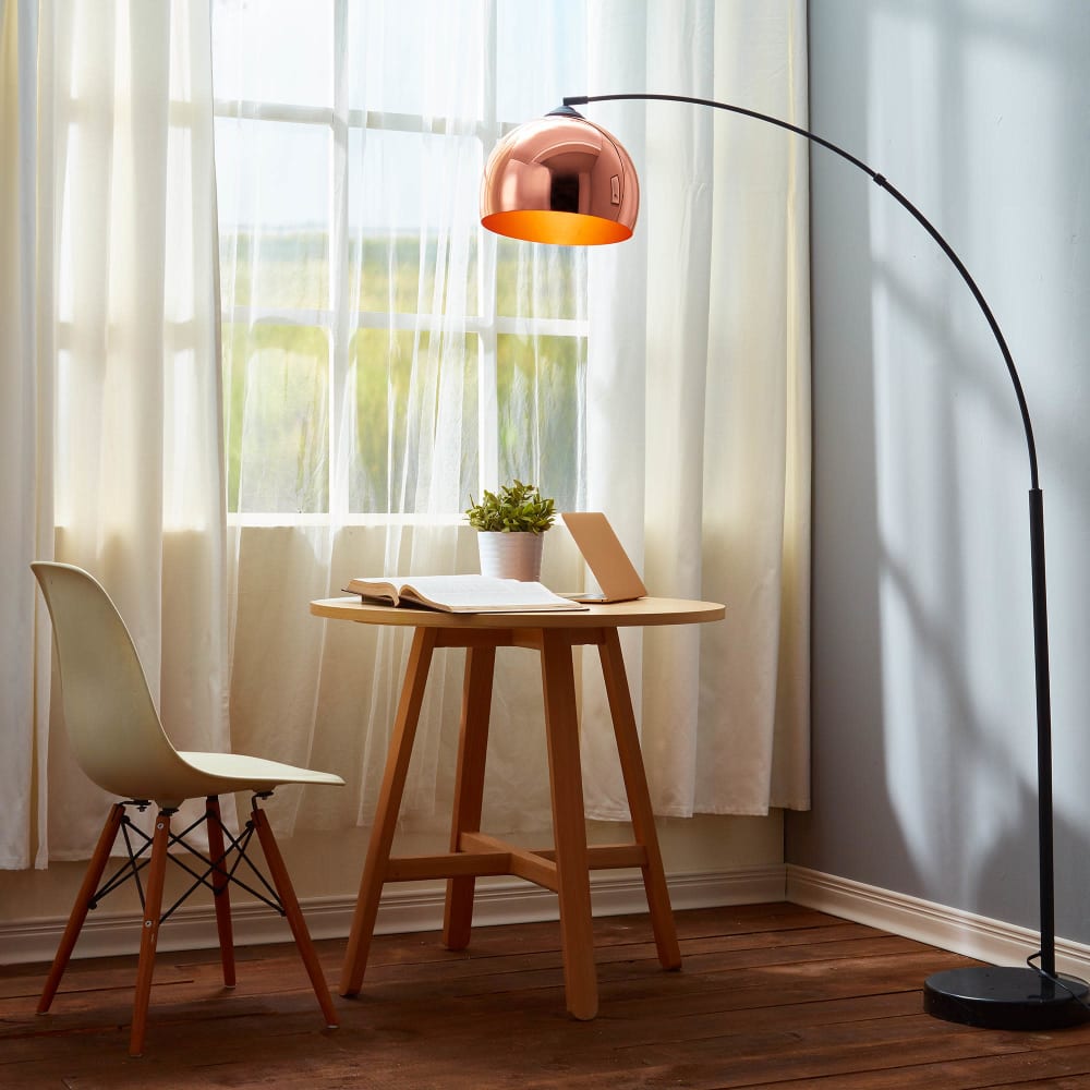 lampara arco oro rosa 170cm