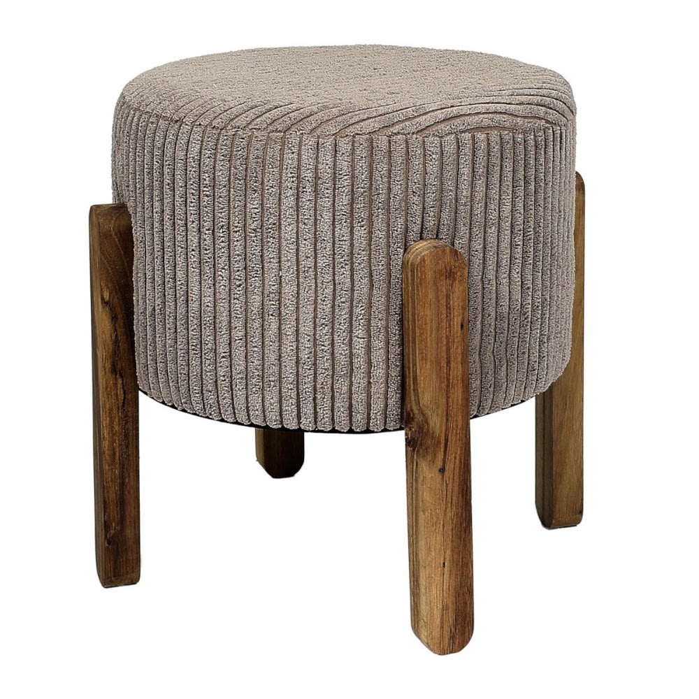Tabouret côtelé taupe — Beyit