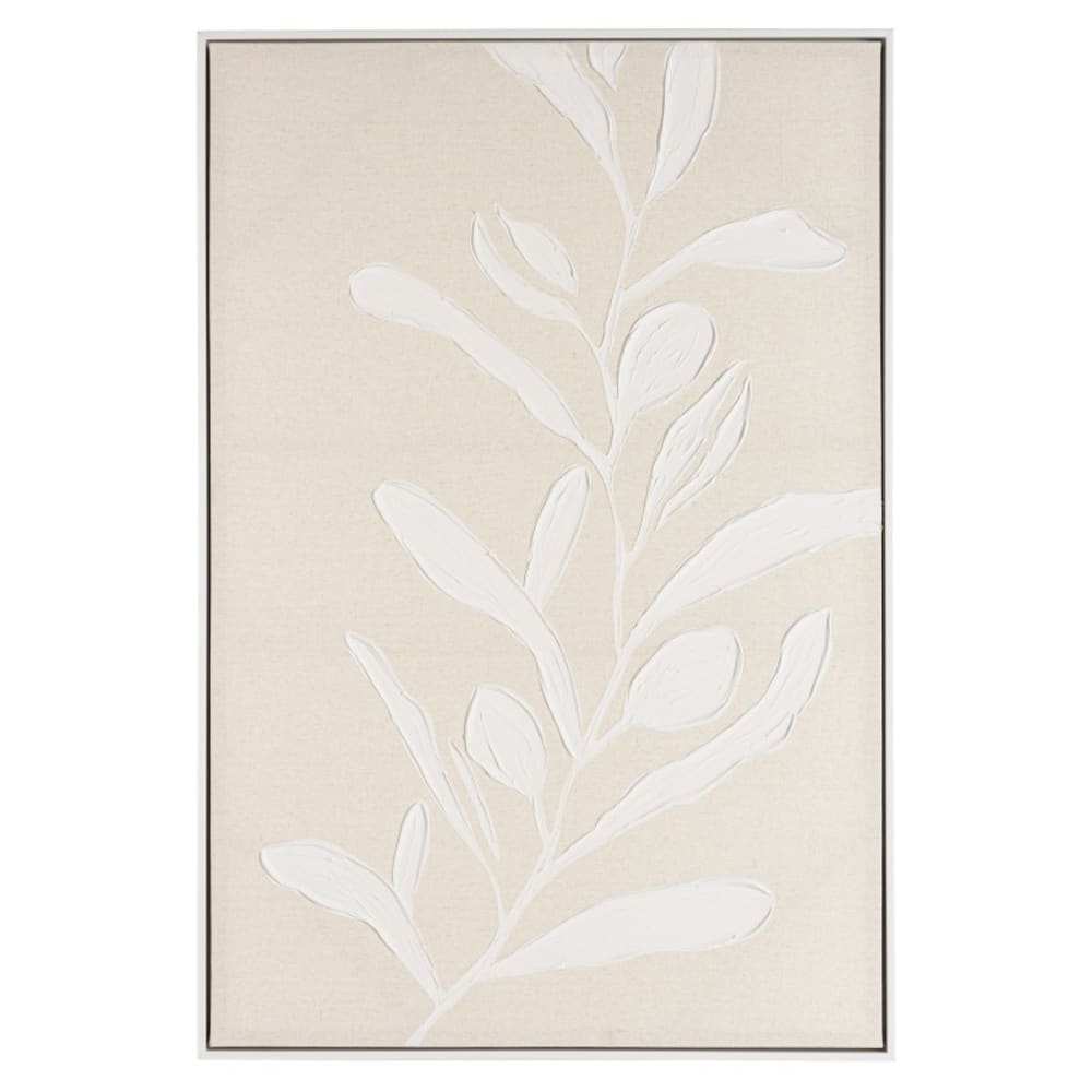 Décoration murale 83x123cm motifs fleurs n°1, cadre naturel