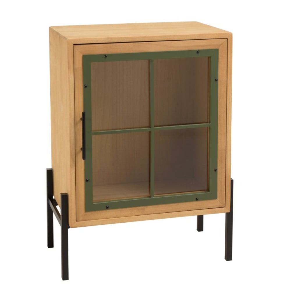 MACABANE Buffet 1 Glastür mit Kiefernholzrahmen style classic chic Braun