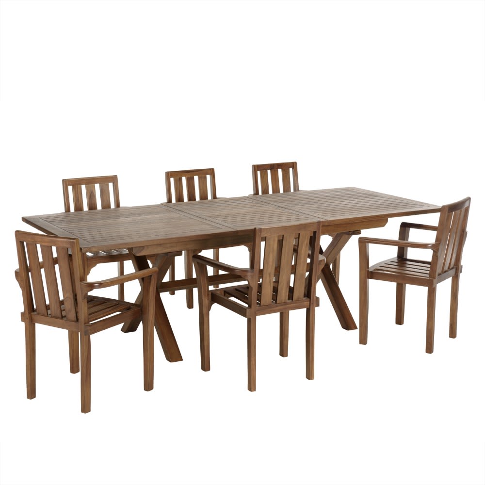 Table de jardin et fauteuils - teck