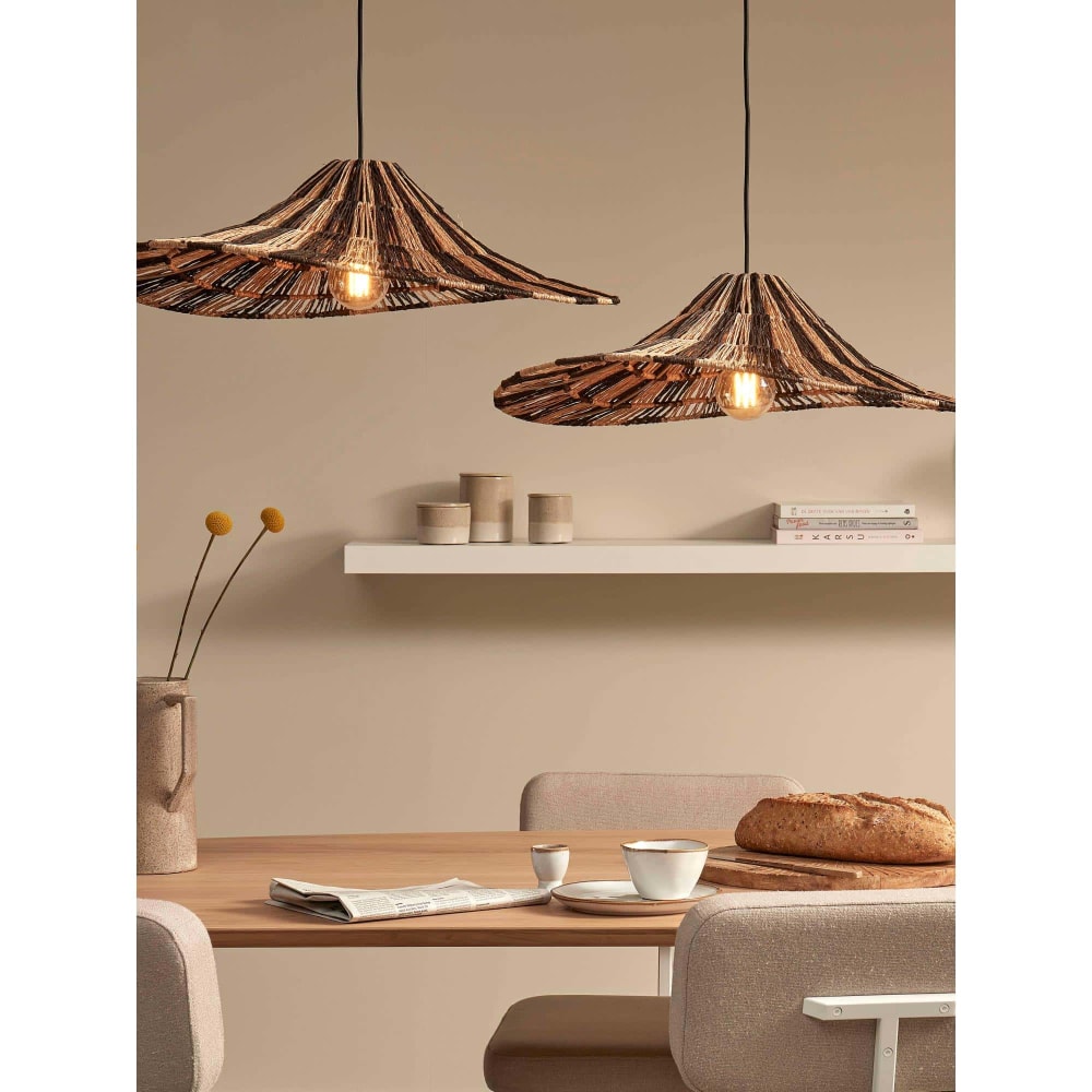 Suspension jute noir 65x65x20cm — vue 3