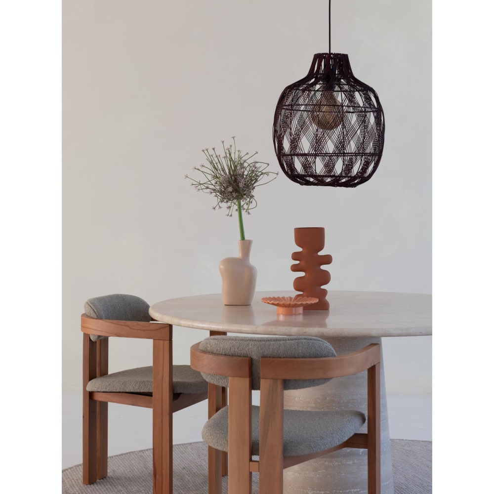 Suspension bambou bordeaux ø40cm — vue 3