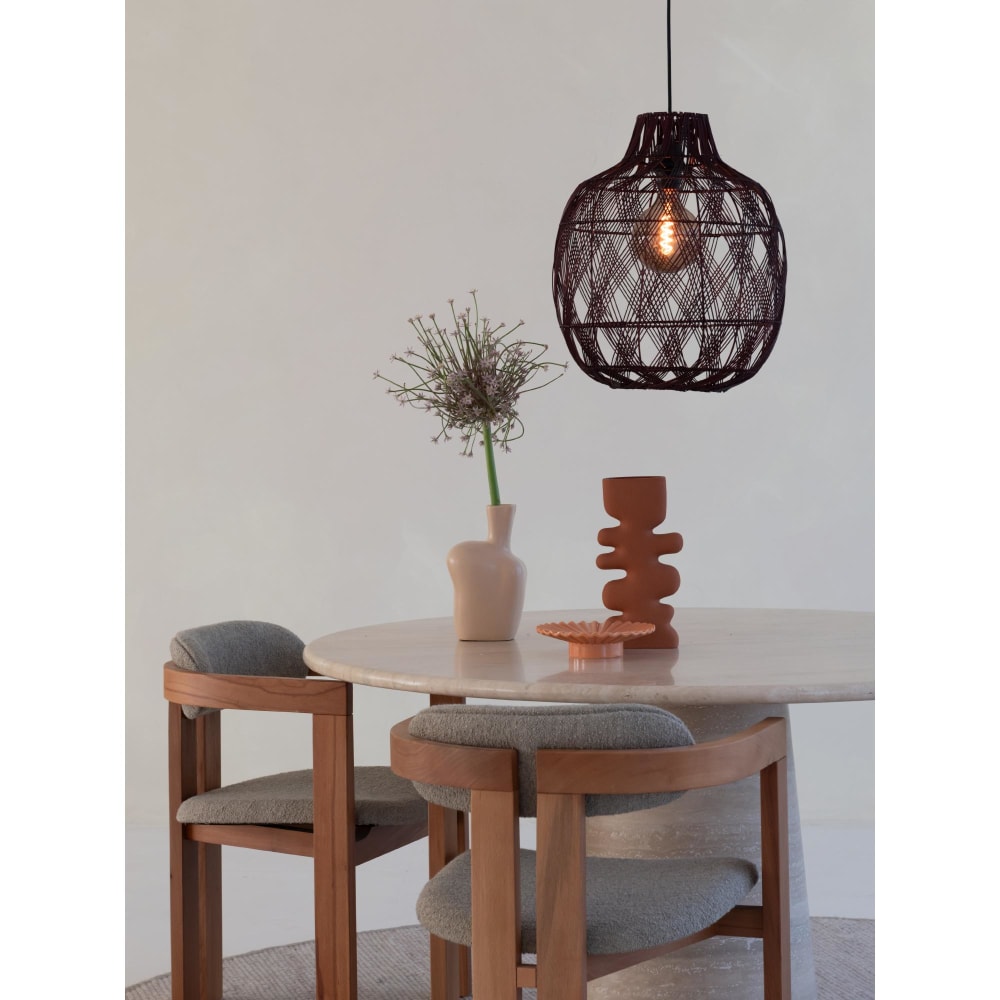 Suspension bambou bordeaux ø40cm — vue 4