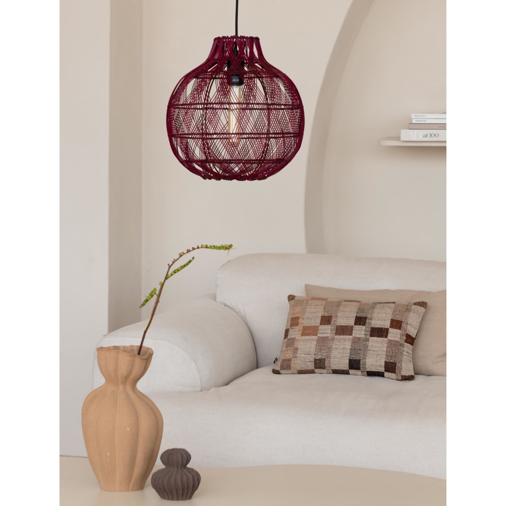 Suspension bambou bordeaux ø35cm — vue 3