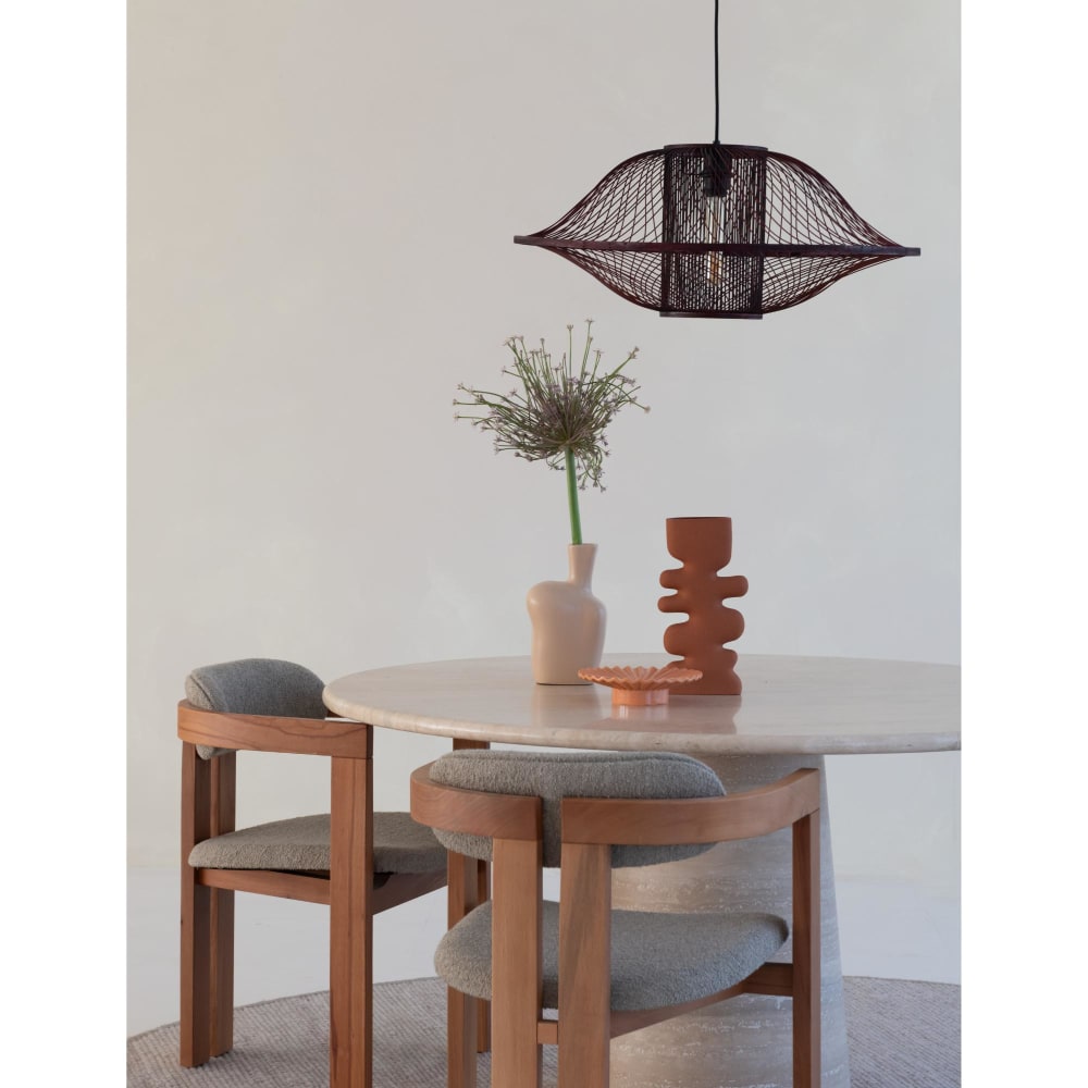 Suspension bambou bordeaux ø70cm — vue 3