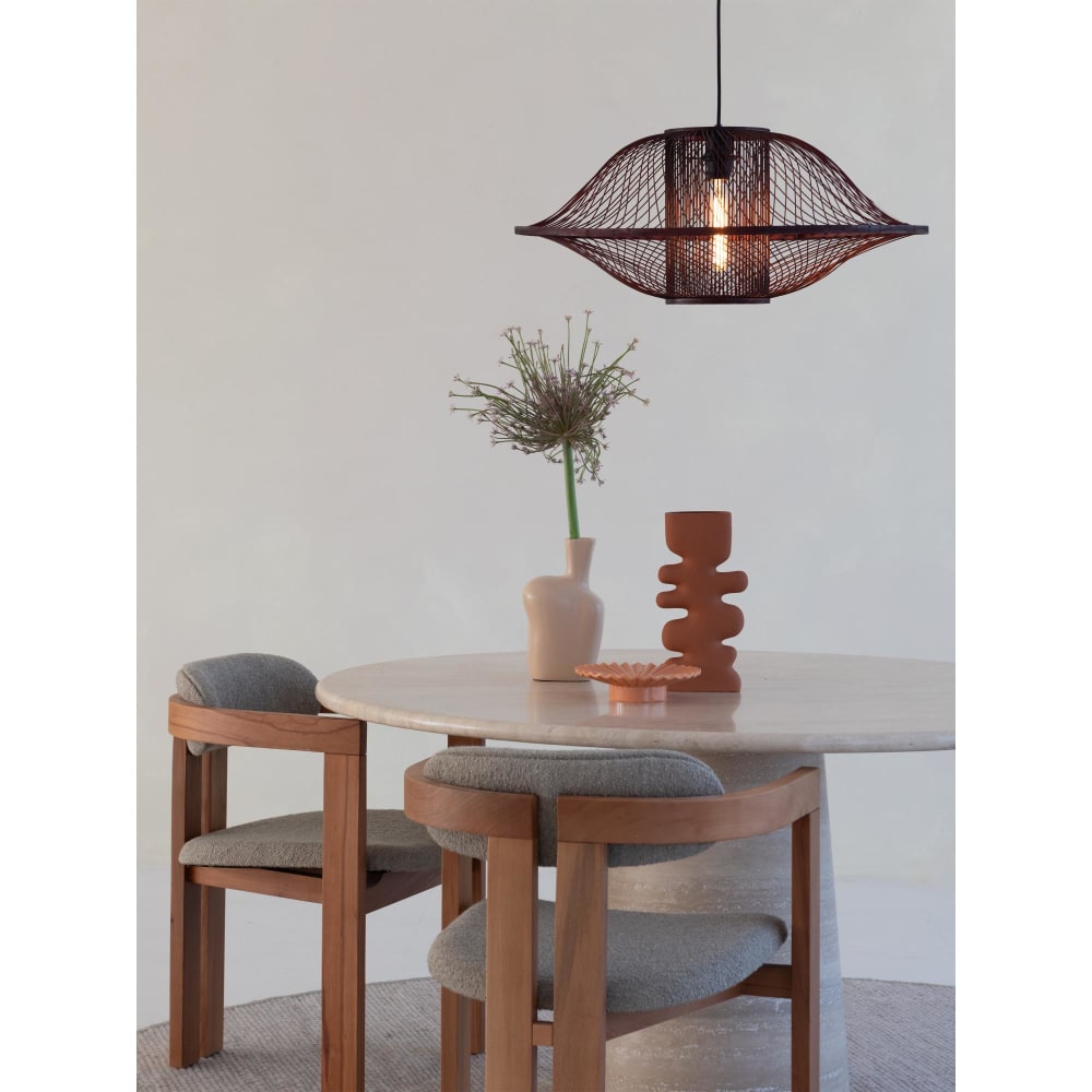 Suspension bambou bordeaux ø70cm — vue 4