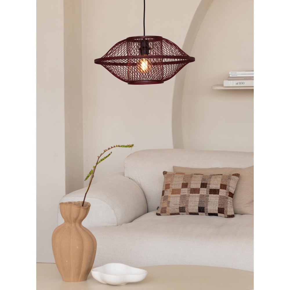 Suspension bambou bordeaux ø50cm — vue 4