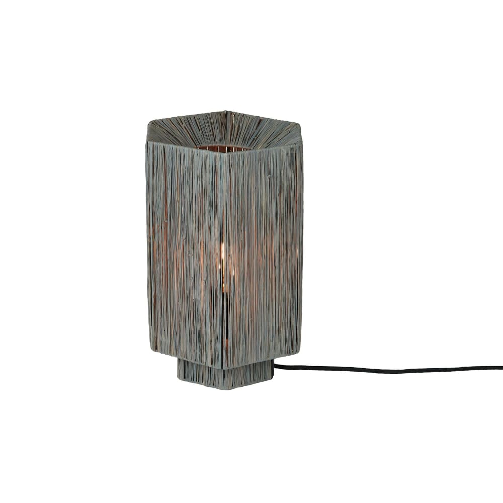 Lampe de Table raphia gris clair 36x24x36cm