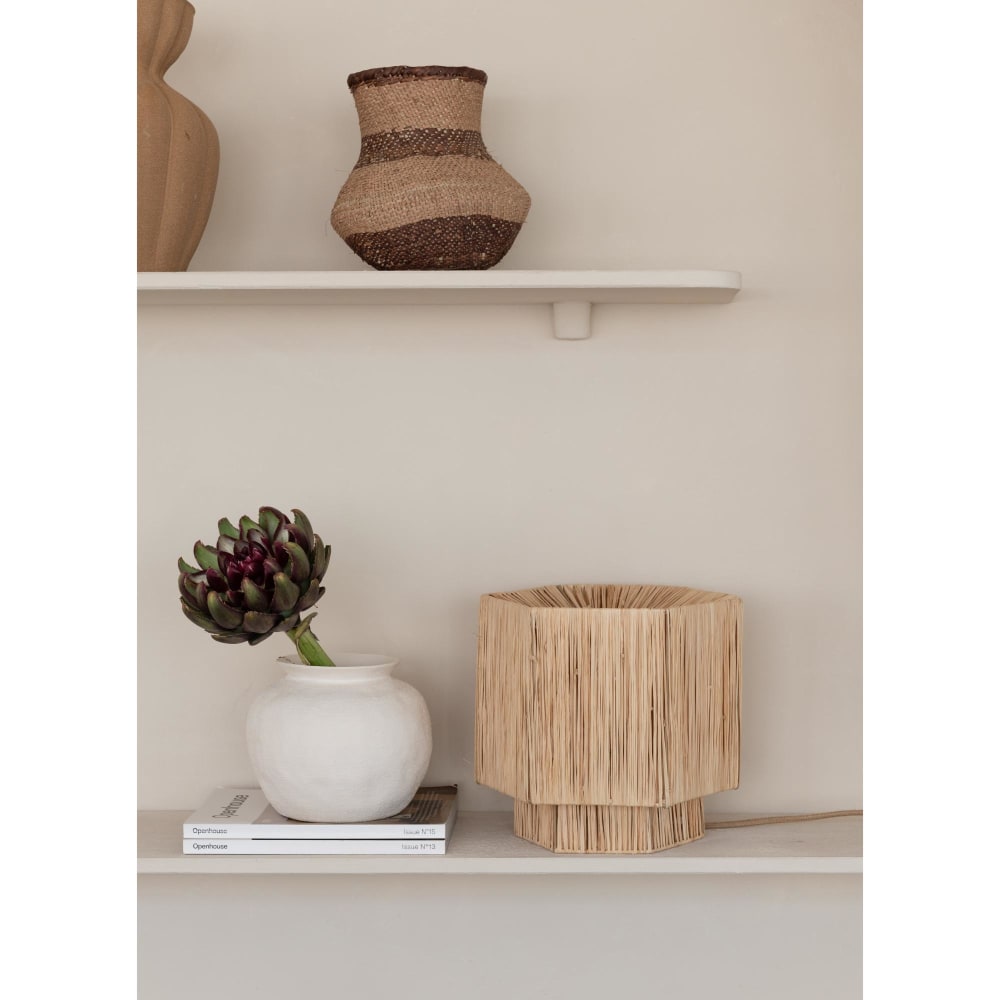 Lampe de table raphia naturel 26x28x26cm — vue 3
