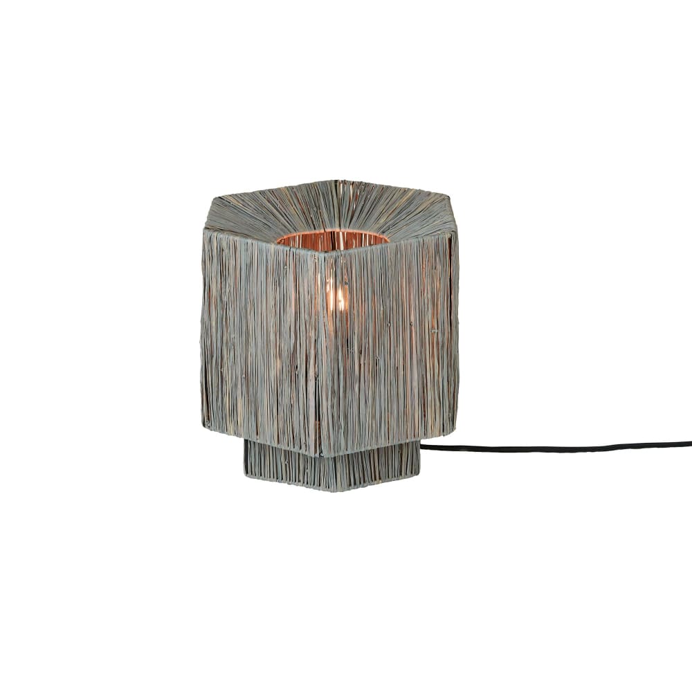 Lampe de Table raphia gris clair 26x28x26cm