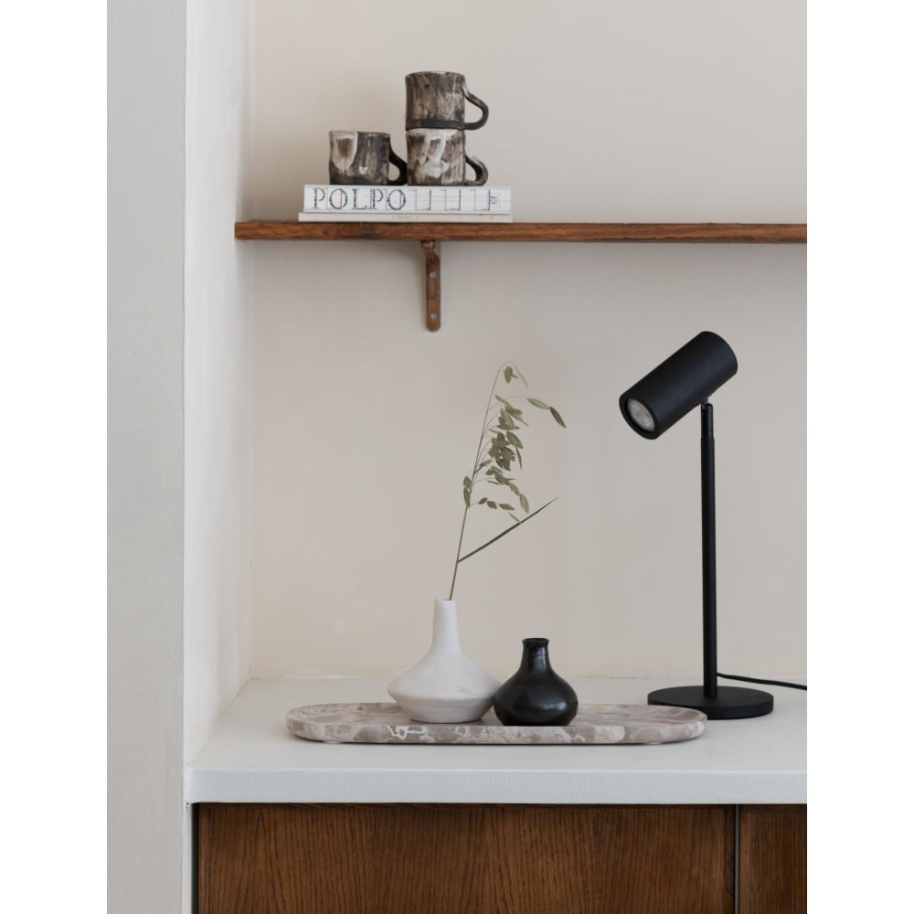 Lampe de table bambou noir ø18cm — vue 3
