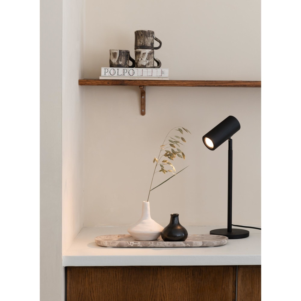 Lampe de table bambou noir ø18cm — vue 4