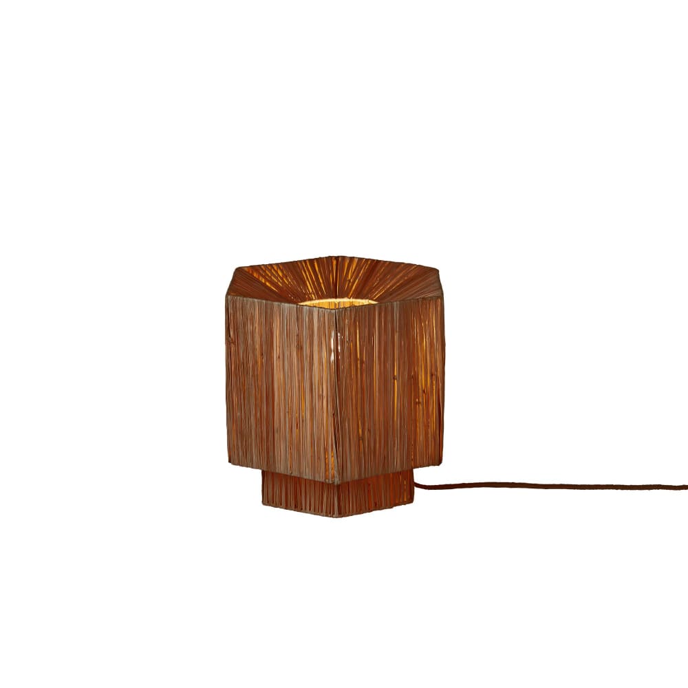 Lampe de Table raphia marron foncé 26x28x26cm