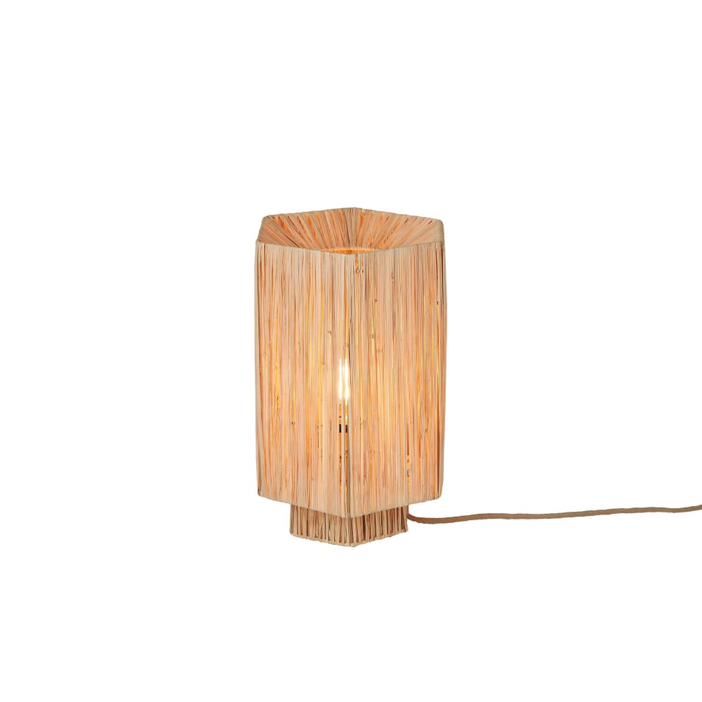 Good & Mojo Tischleuchte aus Rattan, natürlich, 36x24x36cm style vintage Braun Rattan