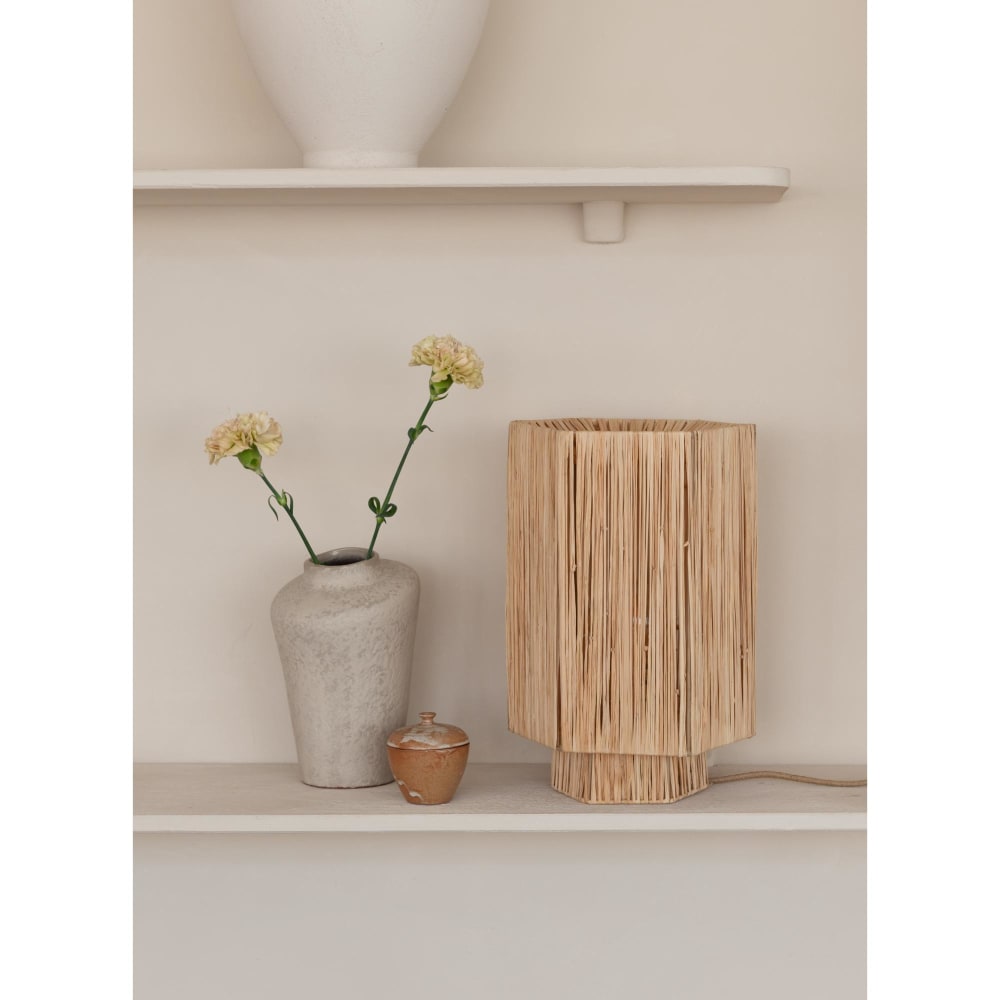 Lampe de table raphia naturel 36x24x36cm — vue 3