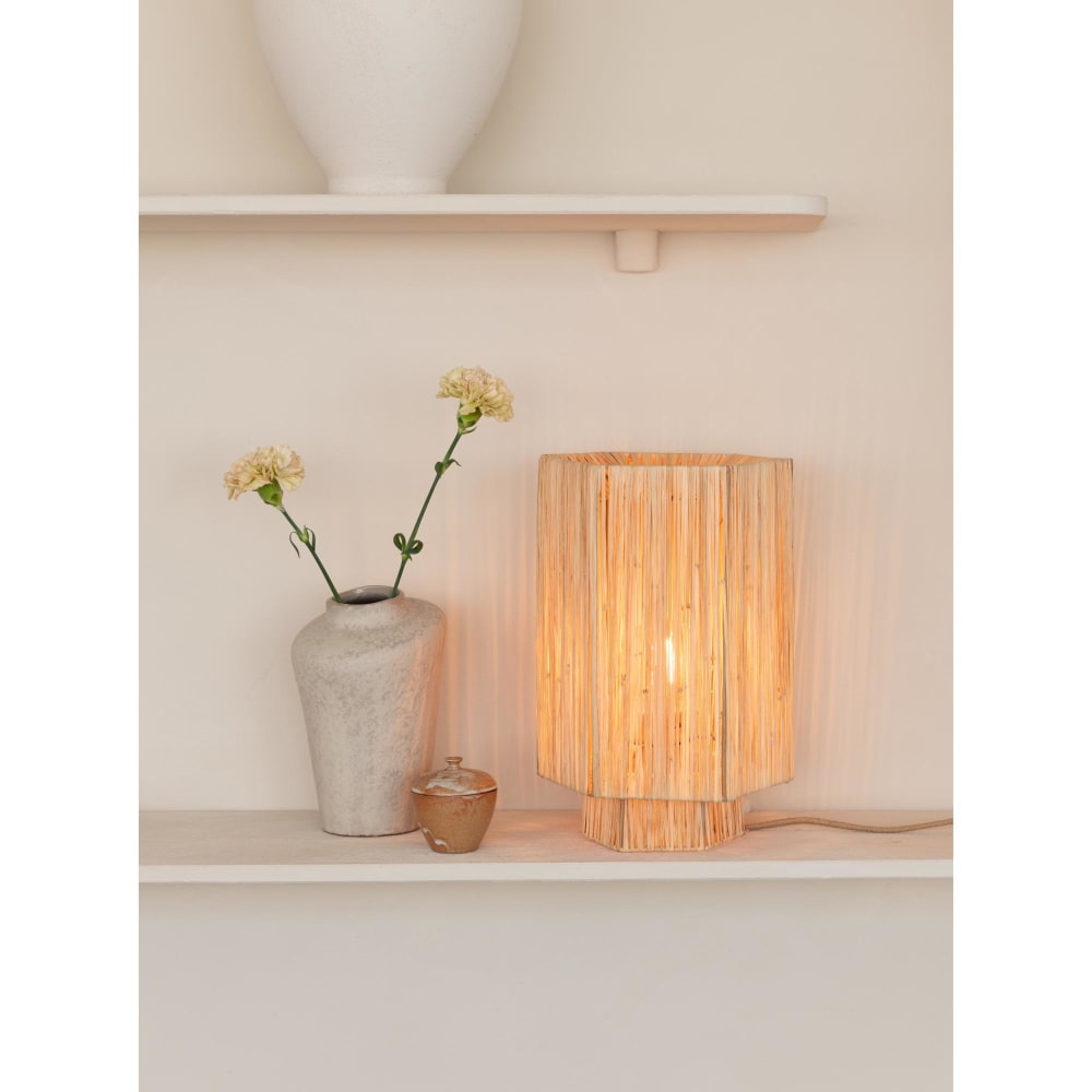 Lampe de table raphia naturel 36x24x36cm — vue 4