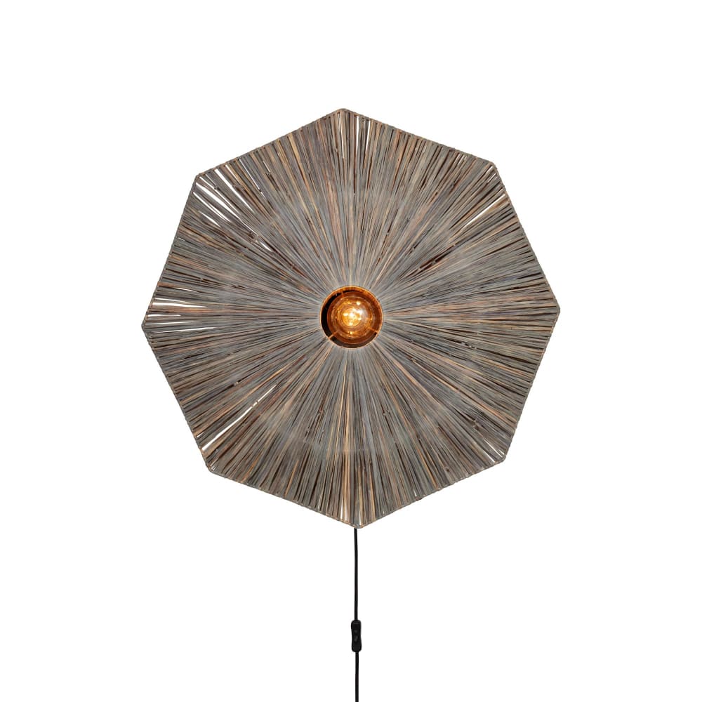 Applique raffia gris foncé 65x7x65cm