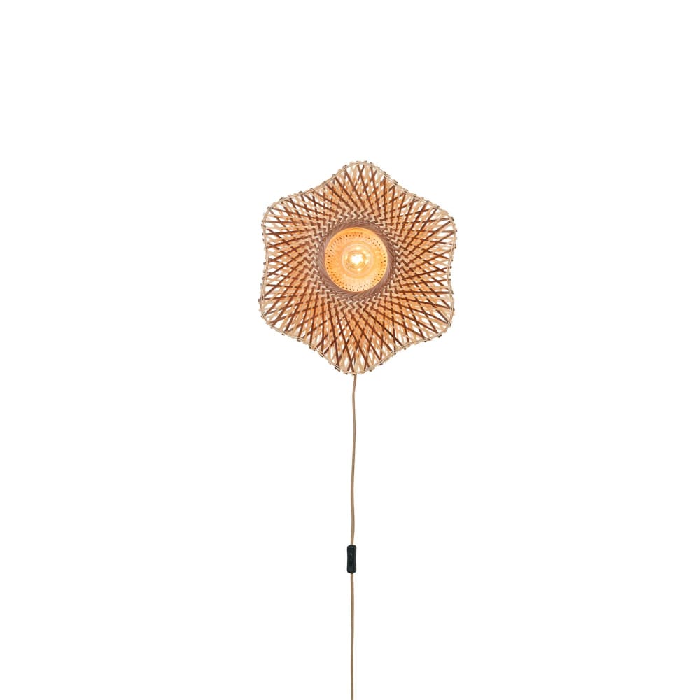 Good & Mojo Wandlampe aus Bambus, natürlich, 44x44x44cm style vintage Braun Bambus