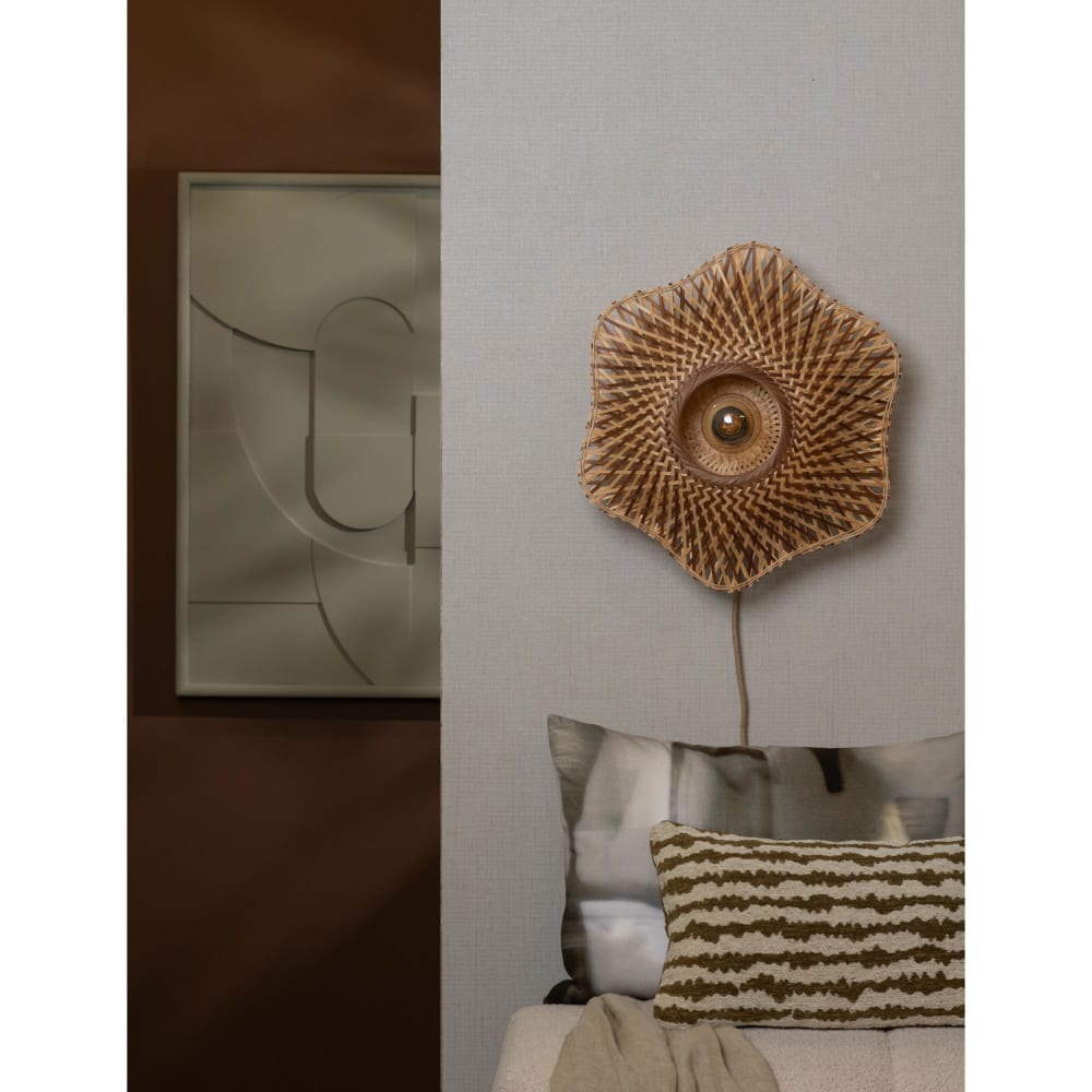 Wandlampe aus Bambus, natürlich, 44x44x44cm - Maisons Du Monde