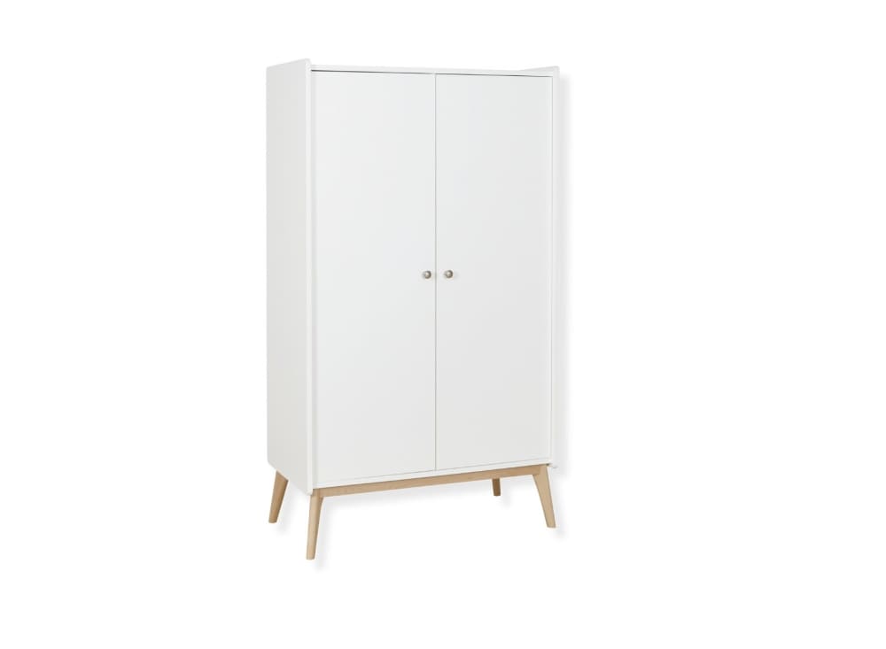 Armoire 2 portes Blanc et Chêne