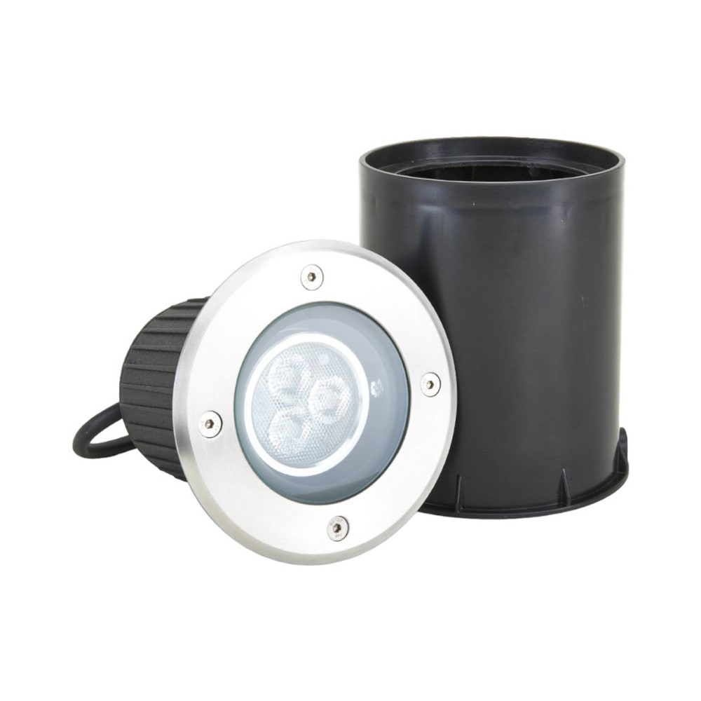Lucande LED Bodeneinbauleuchte aus Edelstahl, grau style modern - Edelstahl