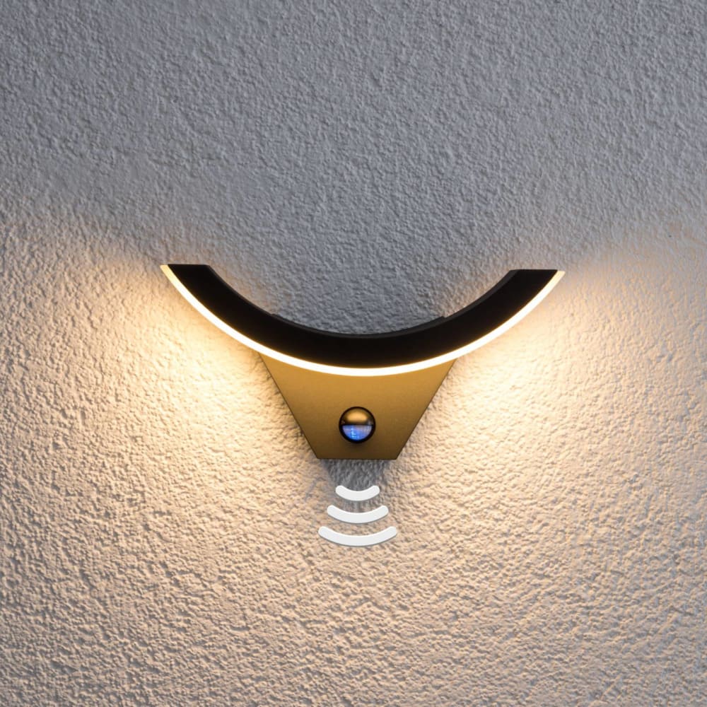 Lucande Außenwandleuchte aus Aluminium, schwarz style modern - Aluminium