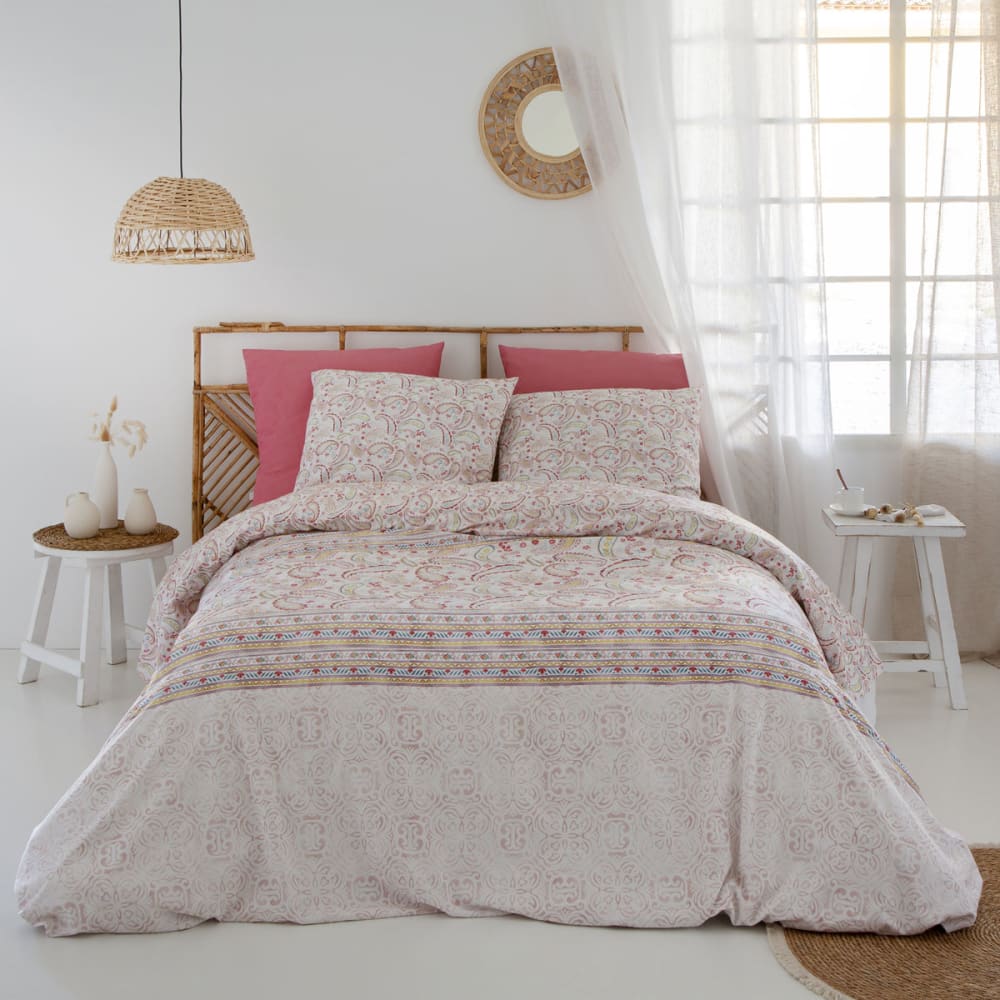 Housse de couette réversible en coton 155x220 cm multicolore Housse de couette réversible en coton 155x220 cm multicolore