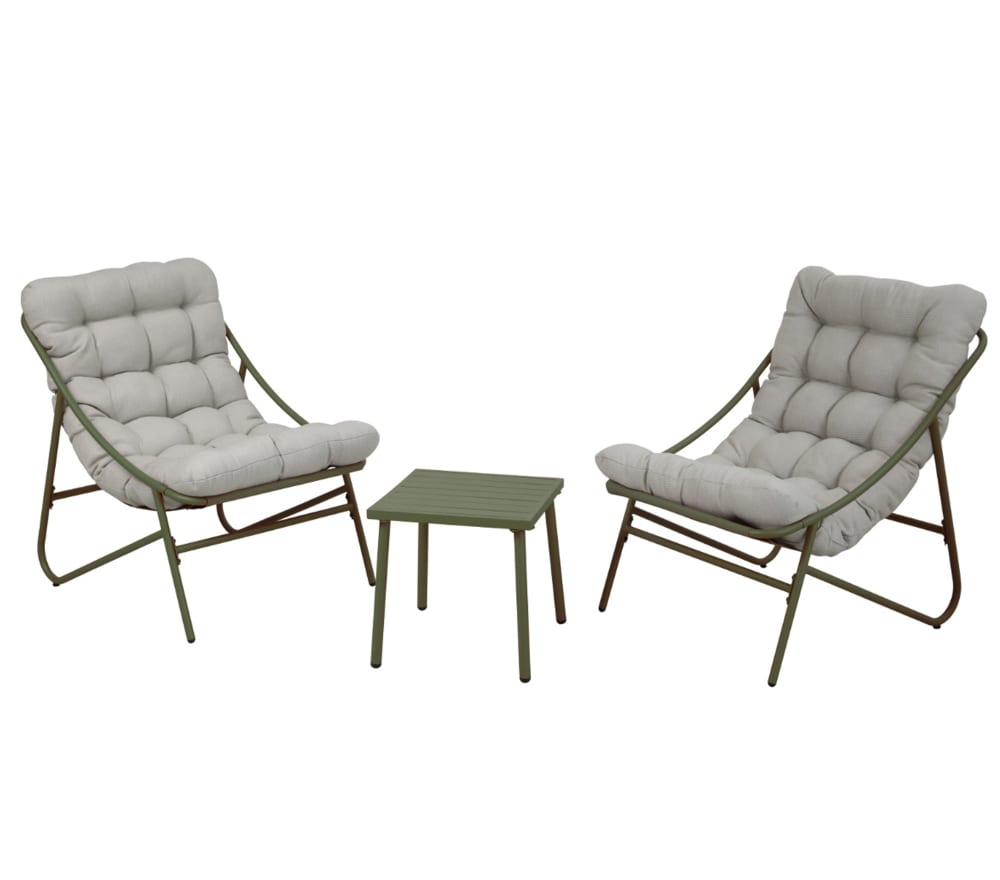 Salon de jardin 2 places en acier  vert sauge