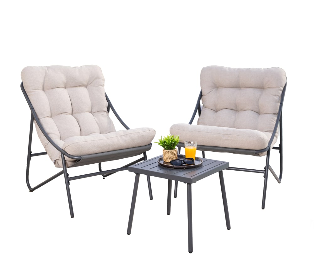 Salon de jardin 2 places en acier  anthracite