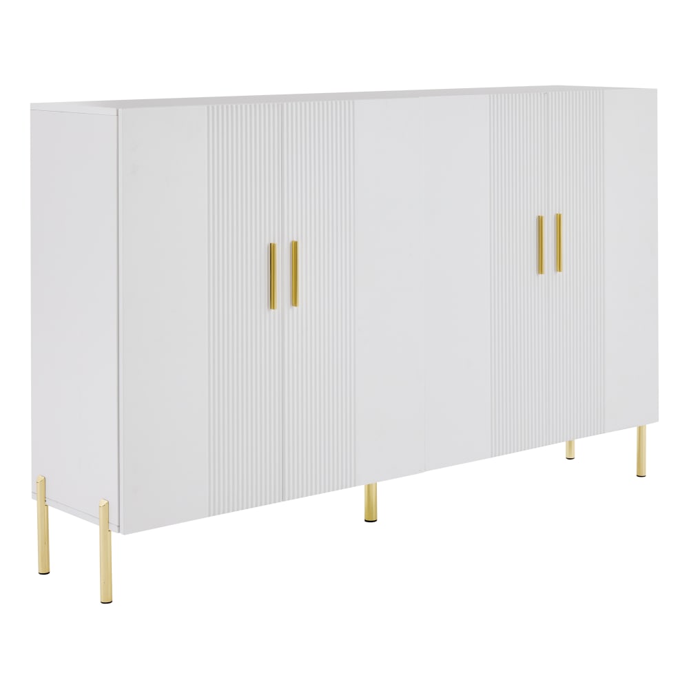 Urban Meuble Sideboard mit 4 Türen, modern und multifunktional, Weiß style classic chic Weiß Spanplatte