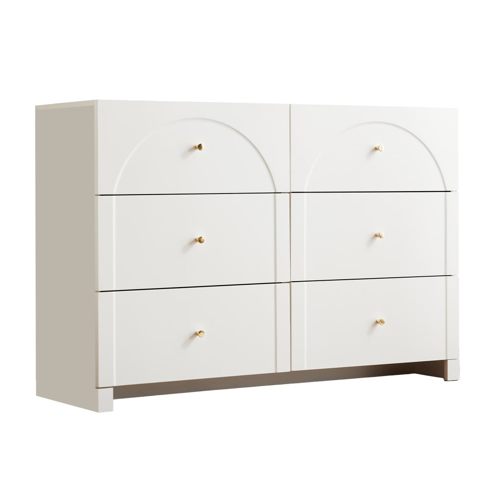 Sideboard mit 6 Schubladen H82/L120/T40 cm,Weiß - Maisons Du