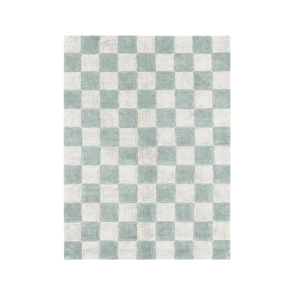 Tapis lavable Carreaux de Cuisine Bleu Sauge 120 x 160 cm