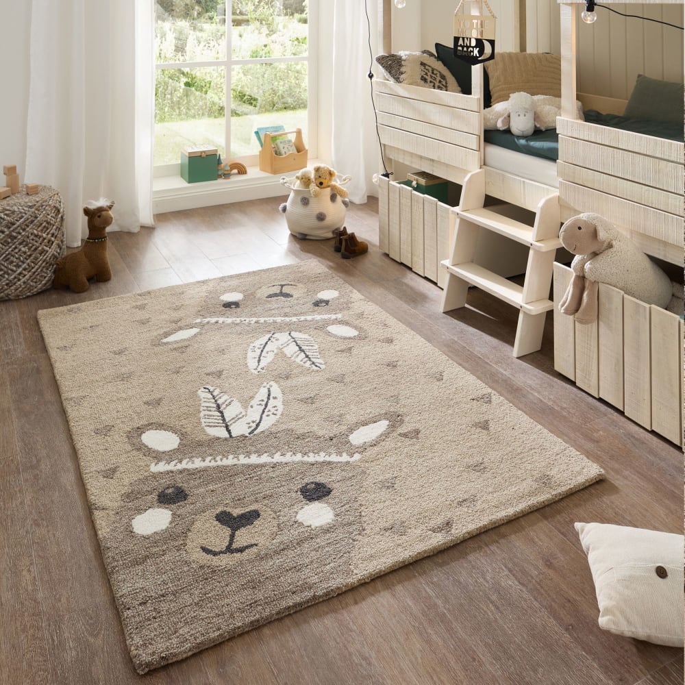 Kinderzimmerteppich handgetuftet - Alpaka sand 80x150 cm -