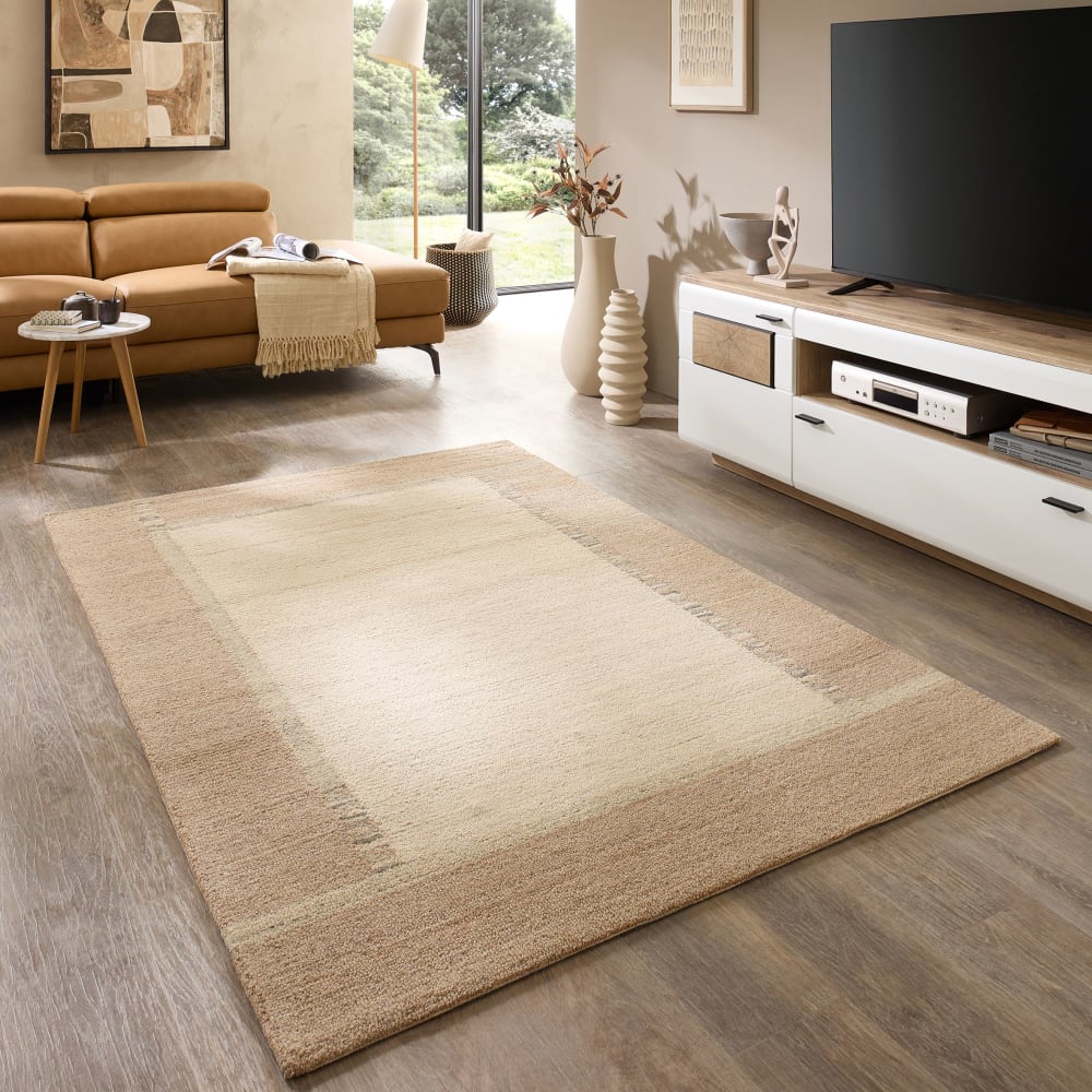 Handgetufteter Wohnzimmerteppich - Beige 70x140 cm - Maisons Du