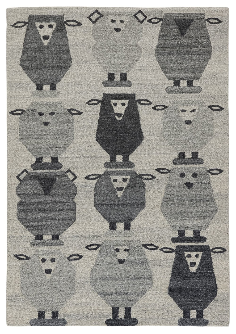 Tapis de chambre d'enfant tufté main - Mouton gris 80x150 cm